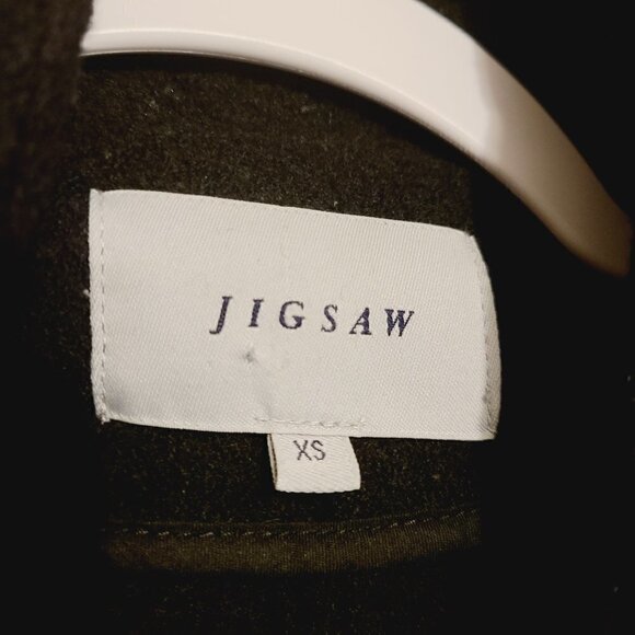 Jigsaw | Women's Black 100% Wool Diagonal Zip Jacket (Size XS) - Picture 2 of 14